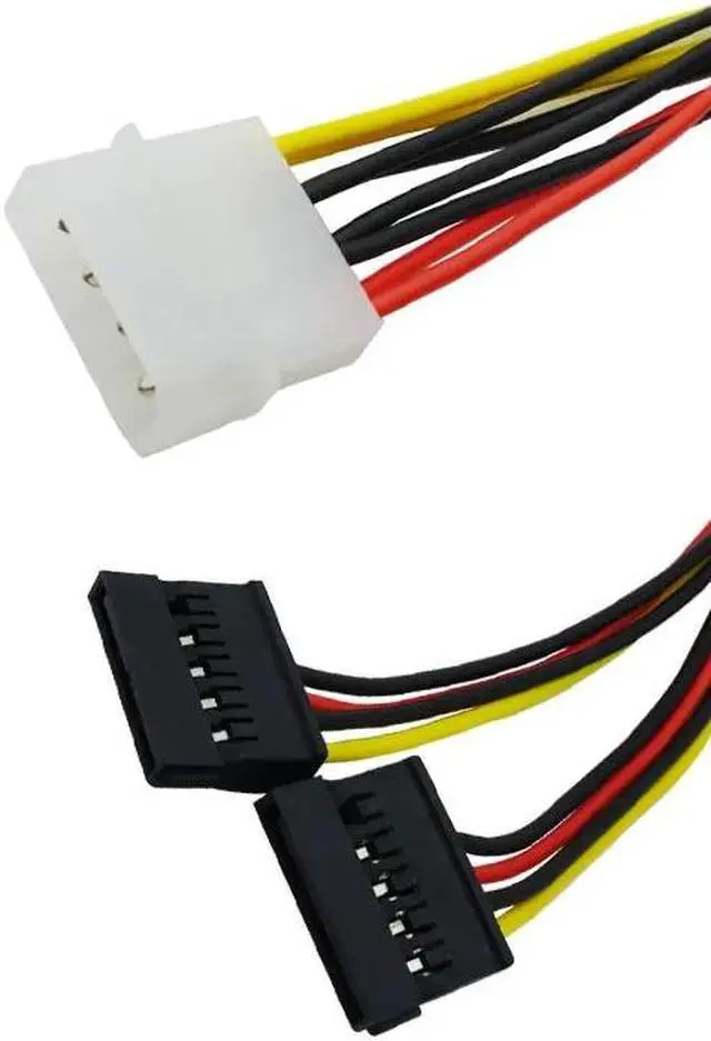 Alt view image 4 of 5 - 20cm 4-pin Molex IDE Female to two 15-pin Serial ATA Female Power Cables, Suitable for SATA SSD D Plug SATA Conversion Cable