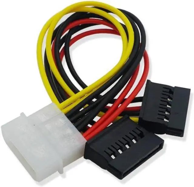 Alt view image 5 of 5 - 20cm 4-pin Molex IDE Female to two 15-pin Serial ATA Female Power Cables, Suitable for SATA SSD D Plug SATA Conversion Cable