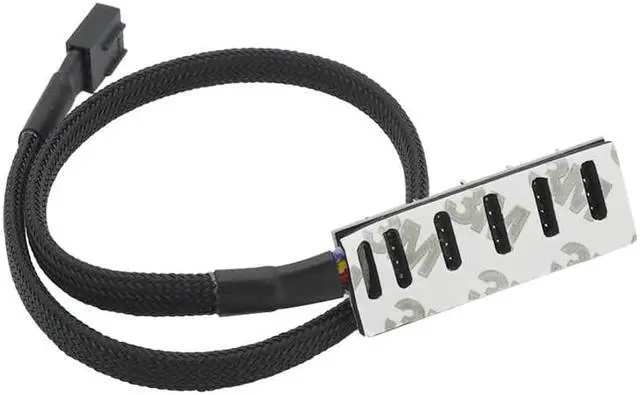Alt view image 2 of 6 - 1to5 4-Pin TX4 PWM CPU Cooling Fan Splitter Cable 12V Braided LED Sata Power Cable Hub Splitter Adapter For Computers(1 to 4)