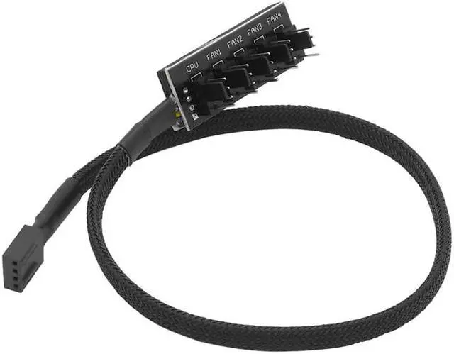 Alt view image 4 of 6 - 1to5 4-Pin TX4 PWM CPU Cooling Fan Splitter Cable 12V Braided LED Sata Power Cable Hub Splitter Adapter For Computers(1 to 4)