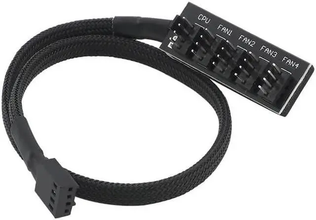 Alt view image 6 of 6 - 1to5 4-Pin TX4 PWM CPU Cooling Fan Splitter Cable 12V Braided LED Sata Power Cable Hub Splitter Adapter For Computers(1 to 4)