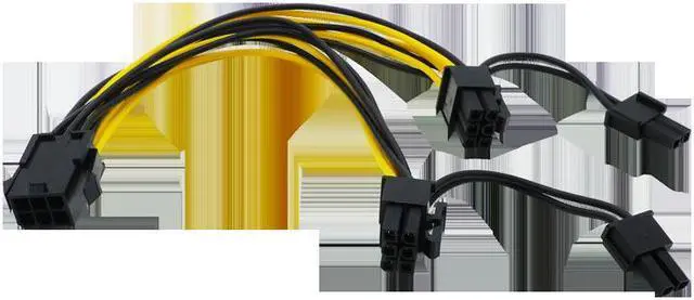 Alt view image 3 of 5 - EPS CPU 12V 8Pin Female to Dual 8Pin (4+4)Pin EPS 12V Male Motherboard Power Supply Cable Y Splitter Adapter Sleeve