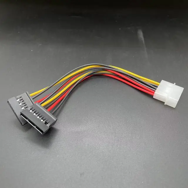 Alt view image 4 of 6 - 2pcs Computer Cable 4 Pin IDE Power Splitter 1 Male to 2 Female ATA / SATA Power Cable Y Splitter Hard Drive Power Supply Cable