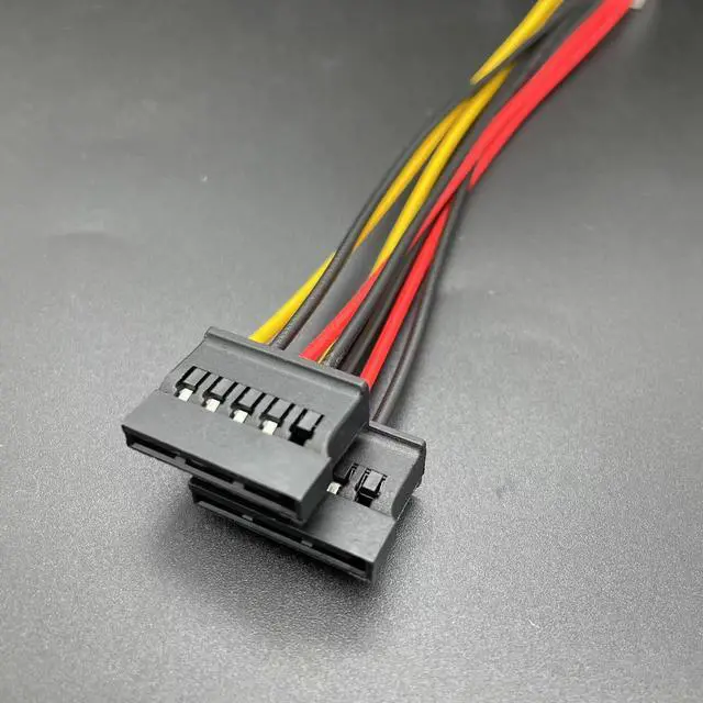 Alt view image 6 of 6 - 2pcs Computer Cable 4 Pin IDE Power Splitter 1 Male to 2 Female ATA / SATA Power Cable Y Splitter Hard Drive Power Supply Cable