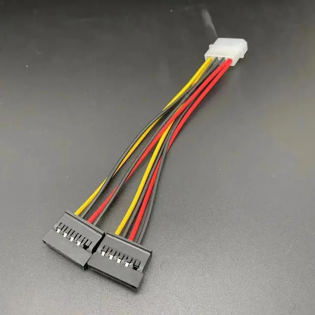Alt view image 5 of 6 - 2pcs Computer Cable 4 Pin IDE Power Splitter 1 Male to 2 Female ATA / SATA Power Cable Y Splitter Hard Drive Power Supply Cable