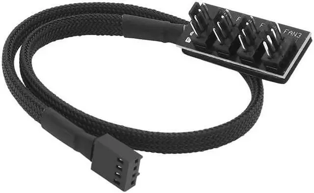 Alt view image 5 of 6 - Sleeve 4 pin PWM Fan Power Splitter Extensin Cable,Motherboard 4pin Fan Connector to 2 3 4 5 Spliter Hub Sleeving Adapter Cord   (PMW 1x2 26CM)