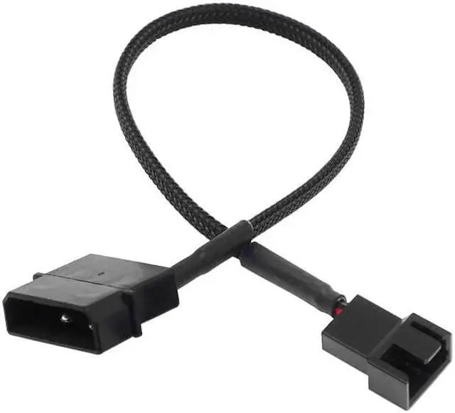 Alt view image 3 of 6 - 4pin IDE Molex to 4-Port 3Pin/4Pin Power Supply Cable Black Sleeved Cooling Fan Splitter Power Cord Plug Cooler Wire for PC(Big 4PIN 1 TO 4)
(27cm)
