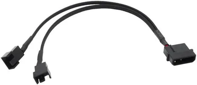 Alt view image 4 of 6 - 4pin IDE Molex to 4-Port 3Pin/4Pin Power Supply Cable Black Sleeved Cooling Fan Splitter Power Cord Plug Cooler Wire for PC(Big 4PIN 1 TO 4)
(27cm)
