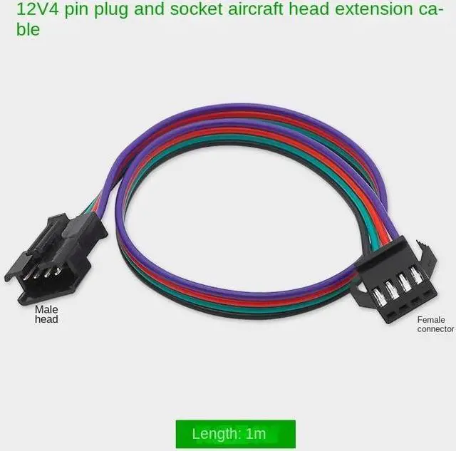 Alt view image 3 of 5 - 30CM 50CM 100CM 3Pin 4Pin Extension Cable 22AWG JST Plug Male to Female Wire Connector Cable(50CM)