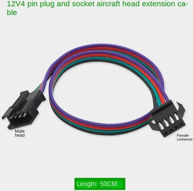 Alt view image 5 of 5 - 30CM 50CM 100CM 3Pin 4Pin Extension Cable 22AWG JST Plug Male to Female Wire Connector Cable(50CM)