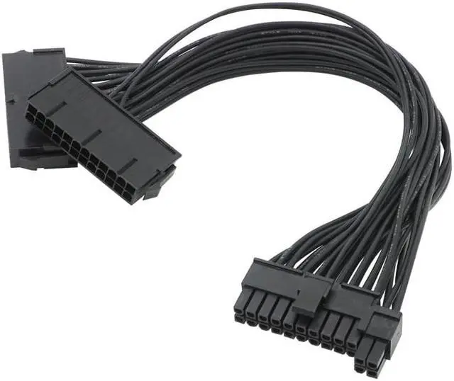 Alt view image 5 of 6 - ATX Mining Motherboard Cable 30cm 24 Pin 20+4 Pin Dual PSU Power Supply Splitter Extension Cable Connector   (24pin to 20-4p)