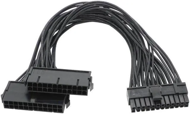 Main image of ATX Mining Motherboard Cable 30cm 24 Pin 20+4 Pin Dual PSU Power Supply Splitter Extension Cable Connector   (24pin to 20-4p)