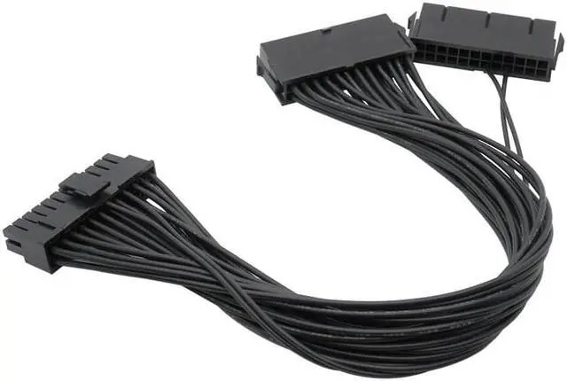Alt view image 4 of 6 - ATX Mining Motherboard Cable 30cm 24 Pin 20+4 Pin Dual PSU Power Supply Splitter Extension Cable Connector   (24pin to 20-4p)