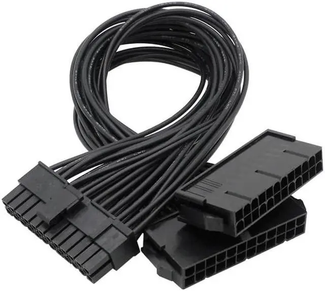 Alt view image 3 of 6 - ATX Mining Motherboard Cable 30cm 24 Pin 20+4 Pin Dual PSU Power Supply Splitter Extension Cable Connector   (24pin to 20-4p)