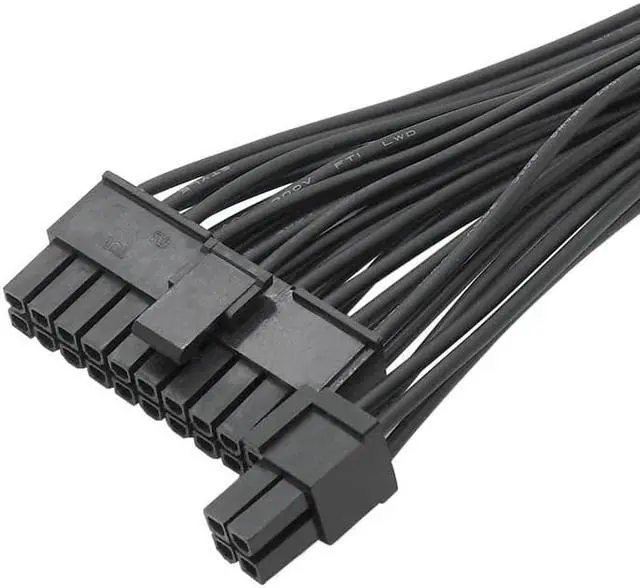 Alt view image 6 of 6 - ATX Mining Motherboard Cable 30cm 24 Pin 20+4 Pin Dual PSU Power Supply Splitter Extension Cable Connector   (24pin to 20-4p)