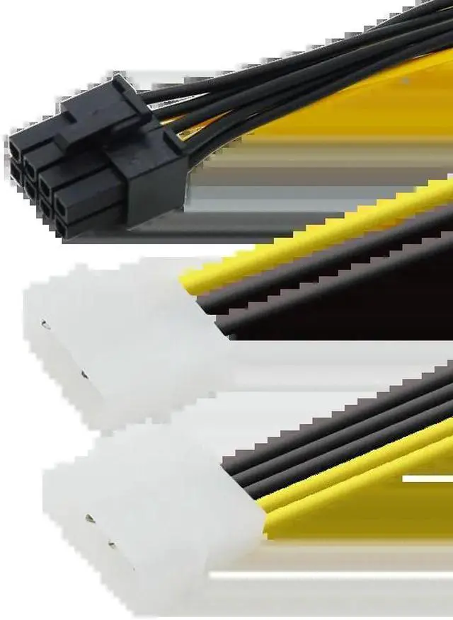 Alt view image 4 of 4 - 1 Pcs 18cm 8Pin to Dual 4Pin Video Card Power Cord 180W Y Shape 8 Pin PCI Express To Dual 4 Pin M-olex Graphics Card Power Cable