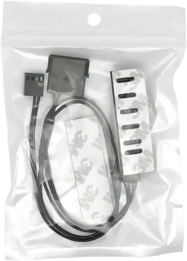 Alt view image 2 of 5 - 1 PCS All Black Sleeved 5 Way PWM Splitter Hub for 12V Computer Fans(0.4m)