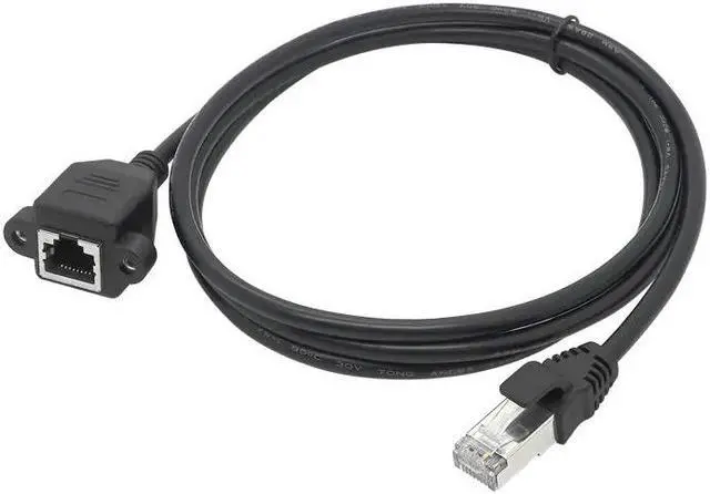 Main image of RJ45 Short Cable Male To Female Screw Panel Mount Ethernet LAN Network Extension Cable Rj45 Female To Male Cable (50cm)