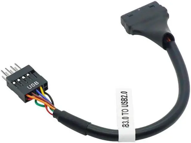 Alt view image 5 of 6 - 10pcs/lot 15CM Mainboard Motherboard USB 3.0 20 Pin Header Male to USB 2.0 9 Pin Female Adapter Cable Housing For Desktop