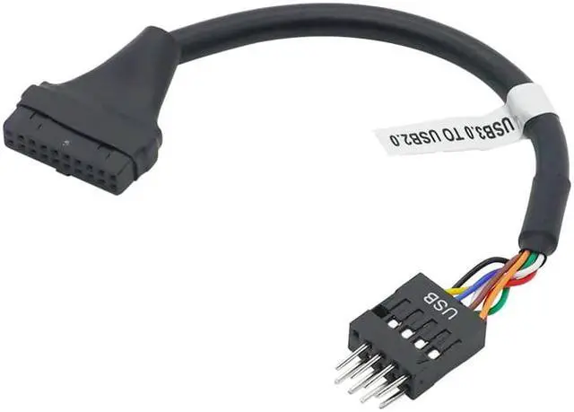 Alt view image 6 of 6 - 10pcs/lot 15CM Mainboard Motherboard USB 3.0 20 Pin Header Male to USB 2.0 9 Pin Female Adapter Cable Housing For Desktop