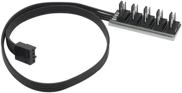 Alt view image 2 of 5 - 1 To 5 4 Pin Computer case CPU cooling fan splitter adapter power cable self-stick