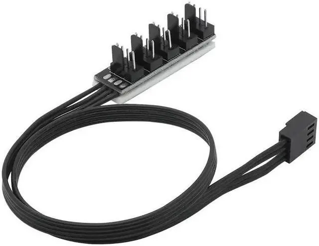 Alt view image 3 of 5 - 1 To 5 4 Pin Computer case CPU cooling fan splitter adapter power cable self-stick