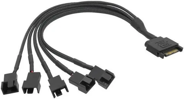 Main image of SATA 1 to 5-Pin Power Cable PC Computer Cooling Fan Splitter Hub Converter Adapter Extension Wire Cord