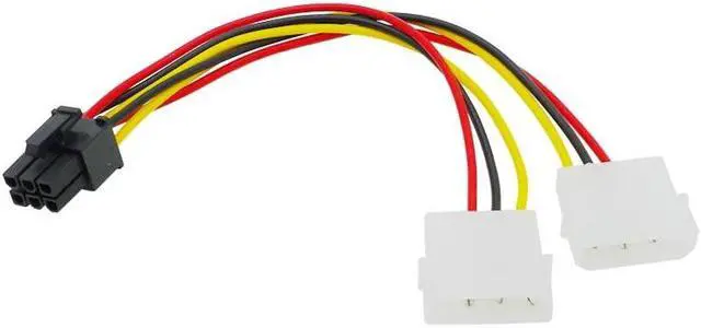 Main image of Cable Adapter Connector for video cards 2 IDE Dual 4pin M-olex IDE Male to 6 Pin Female PCI-E Y M-olex IDE Power