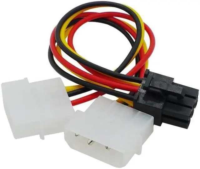 Alt view image 5 of 5 - Cable Adapter Connector for video cards 2 IDE Dual 4pin M-olex IDE Male to 6 Pin Female PCI-E Y M-olex IDE Power