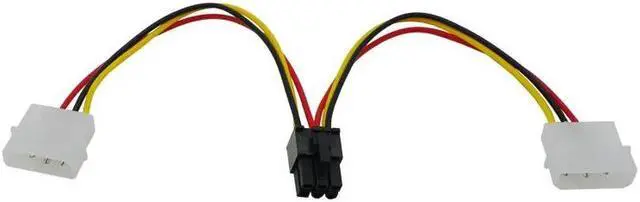 Alt view image 3 of 5 - Cable Adapter Connector for video cards 2 IDE Dual 4pin M-olex IDE Male to 6 Pin Female PCI-E Y M-olex IDE Power