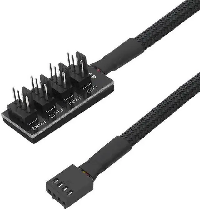 Alt view image 6 of 6 - Braided Power Cable 1 to 5 / 4 Pins TX4 PWM CPU Cooler Computer Chassis Cooling Fan Hub Splitter Adapter Wire 39cm 40CM for PC(1 to 5)