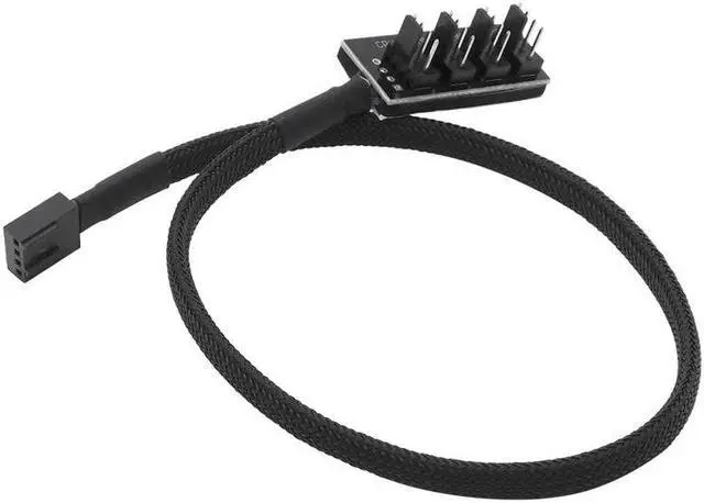 Alt view image 4 of 6 - Braided Power Cable 1 to 5 / 4 Pins TX4 PWM CPU Cooler Computer Chassis Cooling Fan Hub Splitter Adapter Wire 39cm 40CM for PC(1 to 5)