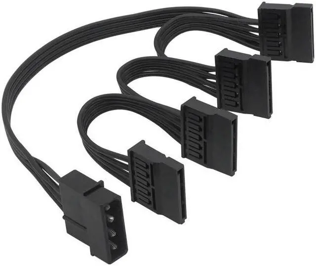 Alt view image 4 of 5 - M-olex 4pin IDE 1 to 4 SATA 15Pin Hard Drive Power Supply Splitter Cable for DIY PC Sever 18AWG 4-pin to 15-pin Power