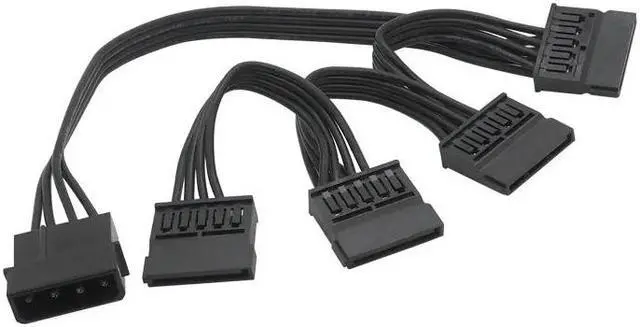 Alt view image 2 of 5 - M-olex 4pin IDE 1 to 4 SATA 15Pin Hard Drive Power Supply Splitter Cable for DIY PC Sever 18AWG 4-pin to 15-pin Power