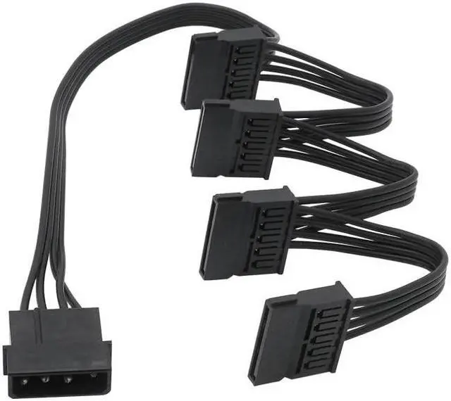 Main image of M-olex 4pin IDE 1 to 4 SATA 15Pin Hard Drive Power Supply Splitter Cable for DIY PC Sever 18AWG 4-pin to 15-pin Power