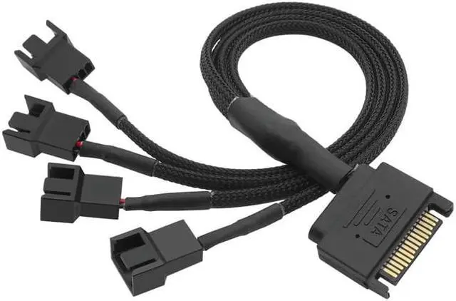 Alt view image 5 of 6 - Fan Extension Power Splitter Cable Connector PC 1 to 3 4 5 4-Pin Cooling Hub Splitter Cable 12V SATA Power Supply Adapter  Color:(Four)