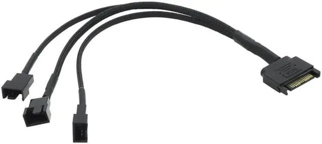 Alt view image 3 of 6 - Fan Extension Power Splitter Cable Connector PC 1 to 3 4 5 4-Pin Cooling Hub Splitter Cable 12V SATA Power Supply Adapter  Color:(Four)