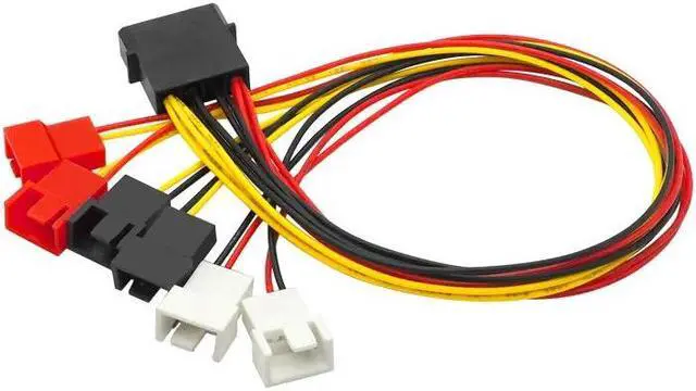 Alt view image 3 of 5 - 4Pin M-olex to 3Pin Fan Power Cable Adapter Connector 12V 7V 5V Cooling Fan Cable