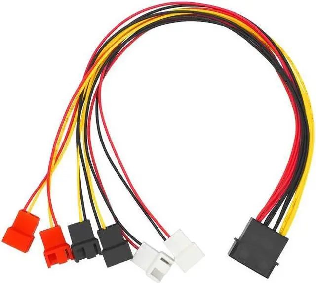 Alt view image 4 of 5 - 4Pin M-olex to 3Pin Fan Power Cable Adapter Connector 12V 7V 5V Cooling Fan Cable