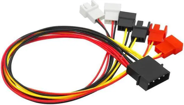 Alt view image 5 of 5 - 4Pin M-olex to 3Pin Fan Power Cable Adapter Connector 12V 7V 5V Cooling Fan Cable