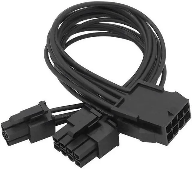 Alt view image 2 of 5 - CPU 8Pin To 8+4pin Power Supply Extension Cable Cord Lead Sleeve Black 20cm