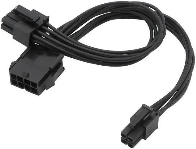 Alt view image 3 of 5 - CPU 8Pin To 8+4pin Power Supply Extension Cable Cord Lead Sleeve Black 20cm