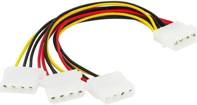 Main image of 1pcs 4 Pin Male to 3 port M-olex Female IDE Power Cables Connectors Supply Splitter for Hard disk Cooling fan Adapter