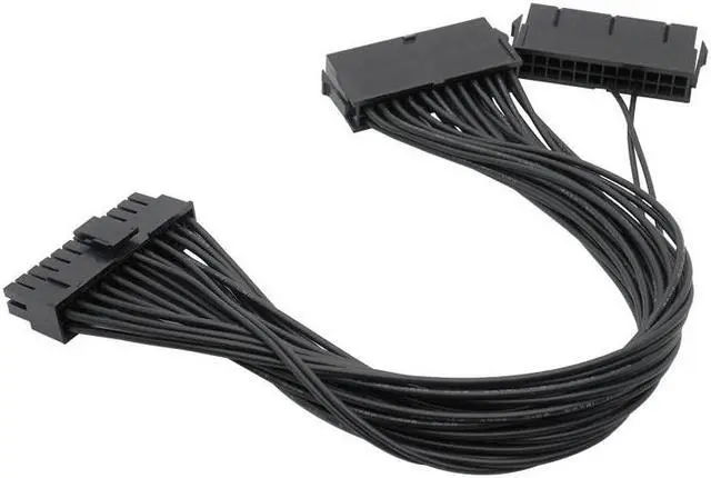 Alt view image 6 of 6 - ATX 24Pin Power Supply Synchronizer Male to Female Mining 24 Pin Y Splitter Dual PSU Extension Cable For Computer Adaptor 30CM
