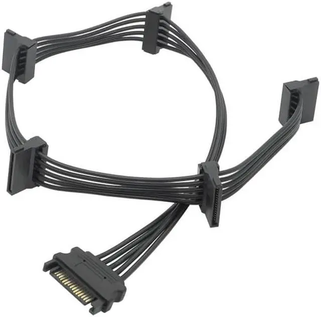 Alt view image 5 of 5 - Molex 4pin SATA 1 to 5 15Pin Hard Drive Power Supply Splitter Cable Cord for DIY PC Sever 4-pin to 15-pin Power