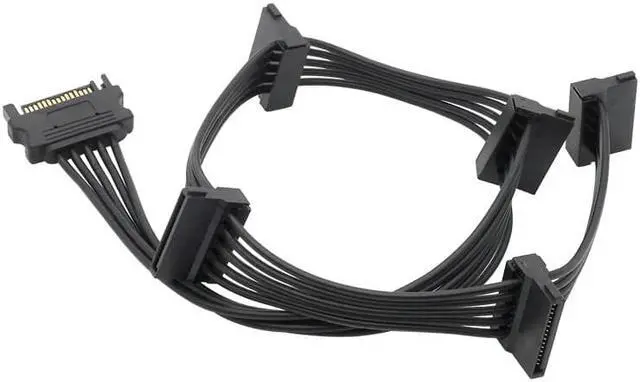 Alt view image 4 of 5 - Molex 4pin SATA 1 to 5 15Pin Hard Drive Power Supply Splitter Cable Cord for DIY PC Sever 4-pin to 15-pin Power