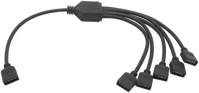 Alt view image 6 of 6 - ARGB 5V 3Pin Extension Cable Adapter 30cm 1 to 1 2 3 4 5 12v 4pin RGB Splitter Cable for MSI A SUS ASRock AURA LED(12v 4pin 1-2 0.3m)
