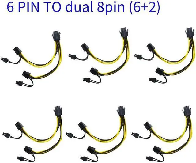 Main image of 1pcs 12V EPS CPU 8 Pin to Dual 8 (6 2) Pin PCIE Power Splitter Cable for Motherboard Graphics Video Card PCI-E Data Cable 20cm