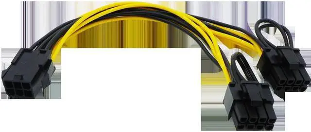 Alt view image 6 of 6 - 1pcs 12V EPS CPU 8 Pin to Dual 8 (6 2) Pin PCIE Power Splitter Cable for Motherboard Graphics Video Card PCI-E Data Cable 20cm