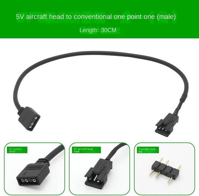 Main image of 5V 3PIN 1 to 1 Computer motherboard Splitter Convert Cable SM3P RGB fan adapter male connector(male 3pin 1 to 1)